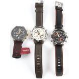 TIMEX. Three Timex Intelligent Quartz gents wrist watches. (Boxed) BOOK A VIEWING TIME SLOT ON OUR