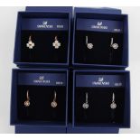 SWAROVSKI. Four sets of Swarovski earrings of various designs, all boxed. 5272366, 5272366, 5272367,