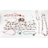 Various necklaces and bracelets. IMPORTANT: Bidding via the-saleroom.com ONLY. In-person