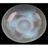 Ezan glass opalescent bowl with bird design