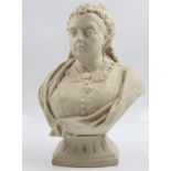 A parian ware bust of Queen Victoria inscribed ‘Owen Hale Pub Feb 1887’