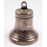 A novelty silver bell inkwell, hallmarked Birmingham 1936, approx. height 15cm.