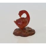 A Chinese agate hand carved figure of a goose.