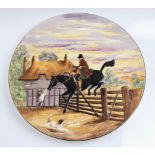 A Ridgeway Dick Turpin charger depicting a highwayman riding a horse through a farm