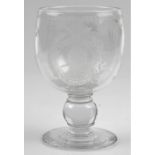 A commemorative Royal Brierley Crystal goblet of Sir Winston Churchill together with a heavy glass