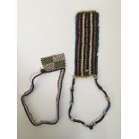 Two 19th century African glass beaded Love Letter necklaces