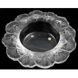 A Lalique frosted glass leaf design bowl
