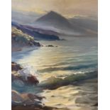 Ferran Ponsjoan, oil on canvas seascape, signed and framed. Approx 31.5cm x 40cm