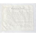 Two Royal Seal stamped National Service and Short Service certificates signed by King George (