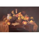 An H. Shingler oil on canvas still life painting, signed and framed. Approx. 74.5cm x 49cm