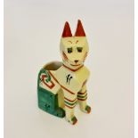 A Louis Wain hand painted Egyptian cat, approx. height 15.5cm