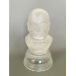 A Webb Corbett limited edition Crystal Bust of Sir Winston Churchill, depicting him in a suit and