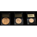 A 2018 Royal Baby three coin set, comprising a quintuple sovereign, a double sovereign and a