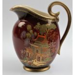 A Carlton Ware Rouge Royal enamel Oriental patterned jug