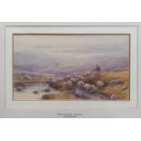 THOMAS ROWDEN, 'Returning Flock - Dartmoor (1901)' Watercolour, framed and signed, approx. 52cm x