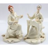 Two Royal Doulton lady figures, HN 2753 ‘Serenade’ and HN 2756 ‘Musicale’ in the Enchantment