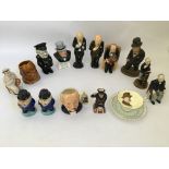 A Royal Doulton Winston Churchill Toby jug by Stanley James Taylor together with a collection of