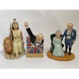 Three Sir Winston Churchill Ceramics, to include a rule Britannia Jug from Kevin Frances Ceramics,