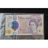 Six uncirculated, consecutive number twenty pound notes. Chief cashier Sarah John. Numbers BD64