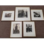 Five limited edition etchings of Birmingham by R. Forbes.