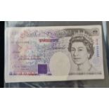 Five uncirculated, consecutive twenty pound notes. Chief cashier G.M. Gill. Numbers B19 504670