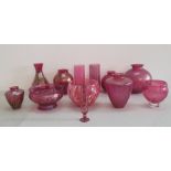 A collection of Royal Brierley coloured glassware, vases etc. together with assorted coloured