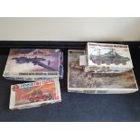 A collection of various vintage, unmade model making kits, to include Tamiya and Airfix