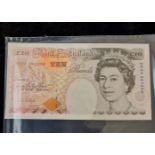 Two uncirculated, consecutive ten pound notes. Chief cashier G.E.A. Kentfield. Numbers DE34 347239