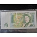 Twenty uncirculated, consecutive one pound notes. Chief cashier D.H.F. Somerset. Numbers DX64 210096