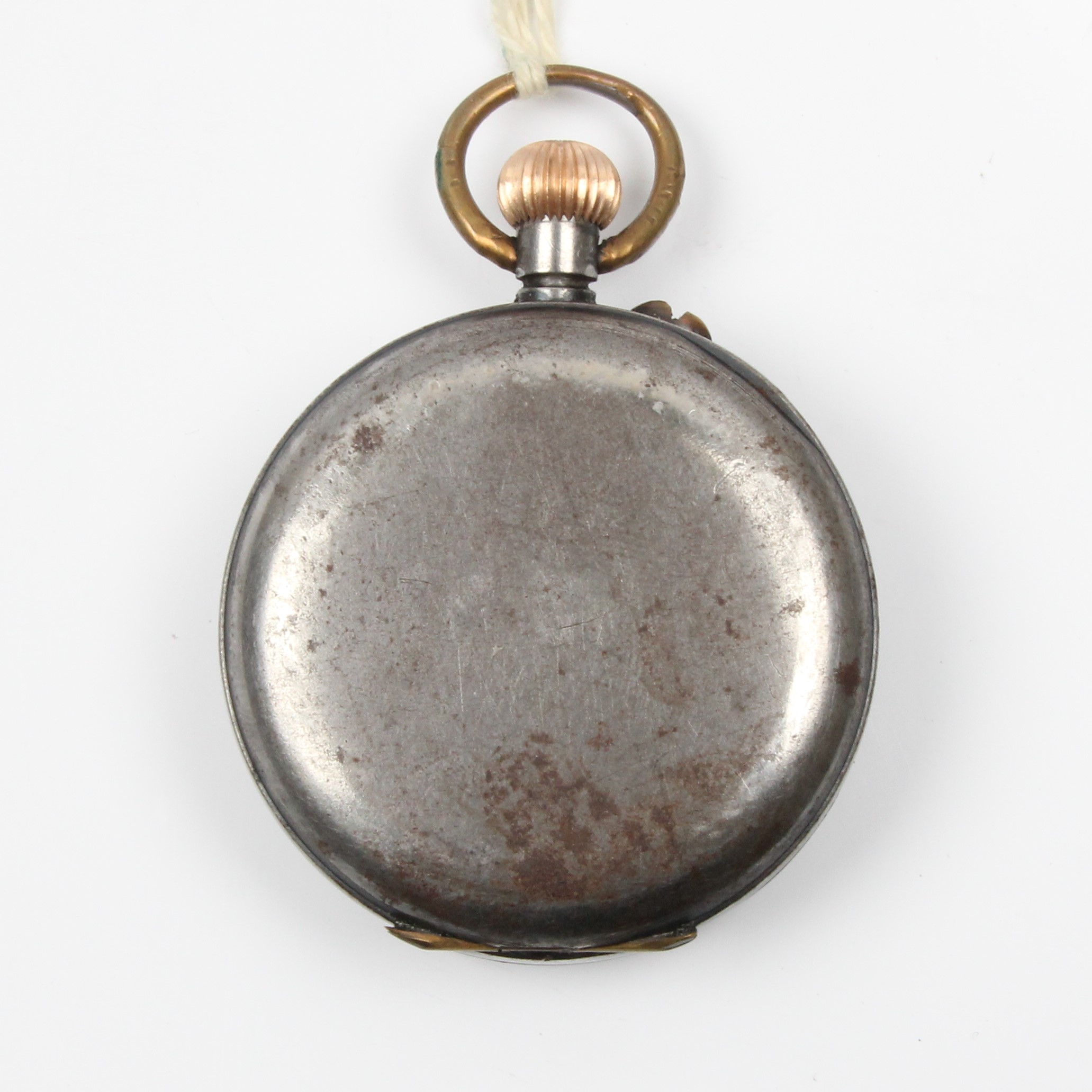 A Hebdomas Patent 8 day pocket watch, the white enamel dial having hourly Roman numeral markers, - Image 2 of 2