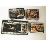 A collection of Star Wars toys to include four large piece puzzles, one slide projector set and