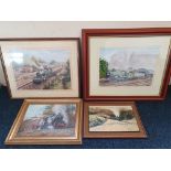 A collection of railway themed prints. Largest approx. 59cm x 51cm