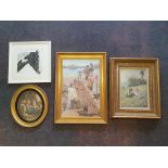 4 Framed Prints, to include, "the industrious cottager" F. WHEATLEY, Horse in profile WENDY