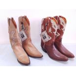 Two pairs of Frye Cowboy Boots. Size US 9. No condition report on this lot, Please View.