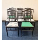 A Set of Eight Black Painted Charlotte Dining Chairs by Asko