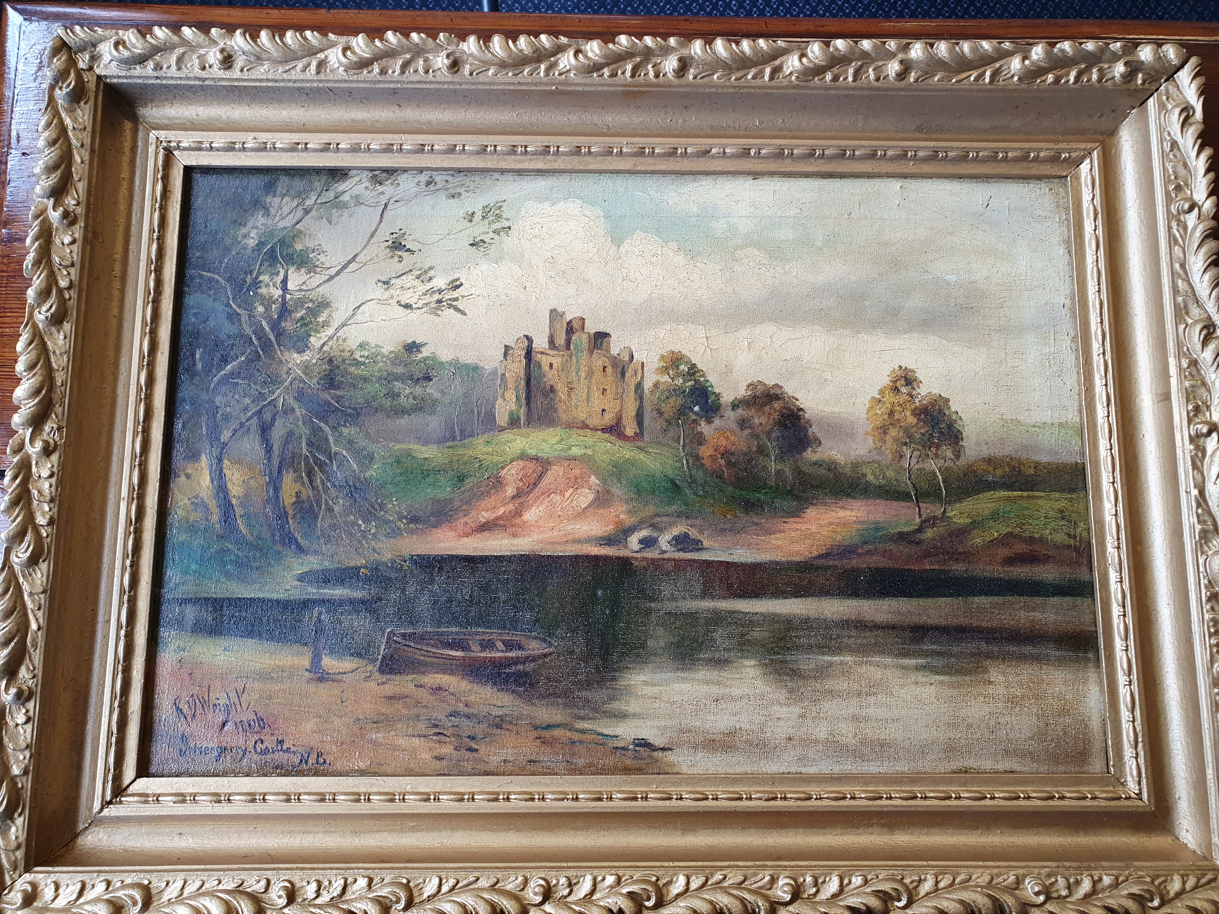 R.B. Wright, “Invergarry Castle”, 1906. Oil on canvas, signed and framed. Approx. 60cm x 39cm - Image 3 of 3