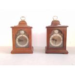 Two mahogany Tempus Fugit mantle clocks.