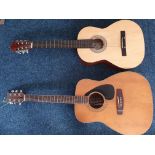 Two Acoustic Guitars, to include A Yamaha (Dreadnought) together with a No. KCL 301 (travel).