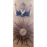 Chalk wall mounted light fitting in style of Geisha Girl, together with a Steff Thomas Sunburst