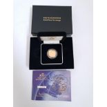 The 2003 United Kingdom Gold Proof Sovereign, featuring Pistrucci's St George slaying the dragon,
