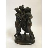 A bronze statue of The Three Graces, approx. height 29cm