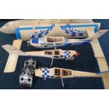 Three RC Petrol Motor Model Planes to include, two Arc Modelfly Ready 2, and one Arc Cessna 177,