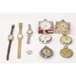 A collection of various pocket watches, to include four Ingersoll examples and a Railway