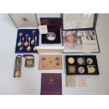 A collection of Commemorative Coins and memorabilia to include A Westminster "The Britannia Five