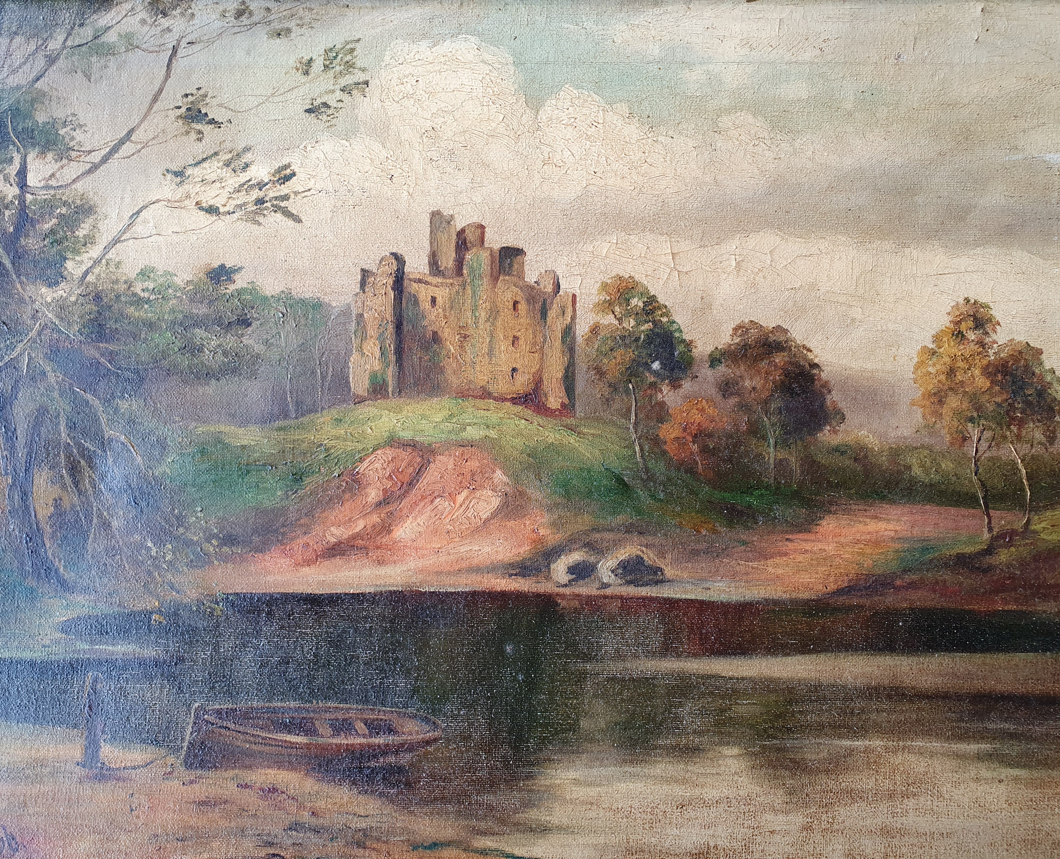 R.B. Wright, “Invergarry Castle”, 1906. Oil on canvas, signed and framed. Approx. 60cm x 39cm