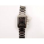 EMPORIO ARMANI. Emporio Armani rectangular dial wrist watch. AR2054