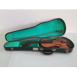 Violin and bow in case.
