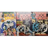 Three Marvel comics Moon Knight #1 #2 #3.