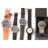 Five wrist watches - BOCCIA, HIP HOP, ROTARY, SWISS FIRSTRANK, MAREA. (Part-Boxed)