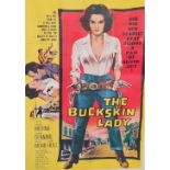 An original framed movie poster “The Buckskin Lady” starring Patricia Medina, 1940. Approx. 67cm x